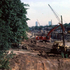 Construction of the Southwest Corridor rail lines and park in Jamaica Plain in the early 1980s. This view is looking towards downtown Boston from Jamaica Plain at the intersection of Everett and Bishop Street and showing the side view of 11 Everett Street. <br><br><br/>Photograph courtesy of Will and Sharlene Cochrane.<br><br><br/><br/>Higher resolution copies of images in this gallery can be found at:<br><br/><a href="http://www.archive.org/details/1980sPhotographsGreenSt.AmorySt.EverettSt.JamaicaPlain" target="_blank"><br/>http://www.archive.org/details/1980sPhotographsGreenSt.AmorySt.EverettSt.JamaicaPlain</a><br/>