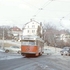 <p>A trolley turning from South Street towards Forest Hills Station in 1960.</p><br/>