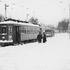 A type 4 semi-convertible and a plow at Charles River Loop (now 36 bus). 1937.