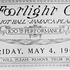  A ticket for the 100th performance at the Footlight Club on Eliot Street. The Footlight Club is America's oldest community theatre and has performed every year since 1877. Founded by young socialites, the Footlight Club has evolved along with its neighborhood. Once, wealthy aristocrats arrived in coaches to enjoy the society of their own kind in an atmosphere of gentility and wealth. The performances sometimes seemed secondary to the social function. Today the Footlight Club draws its membership from Jamaica Plain, other Boston neighborhoods and surrounding communities. Between 1929 and 1939, the Footlight Club presented 15 Boston theatrical premieres, three of which were American premieres. This 1906 ticket requests that, "Ladies will please remove their bonnets."