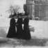 <p>Three women outside Zakrzewska building.</p><br/><p>The photographs in this gallery are drawn from the “Bessie H. Simpson Collection” and are provided courtesy of Janet McIver, 2557 Evergreen Drive, Penticton BC V2A 7Y2, Canada <clanchowder[at]shaw.ca>  Higher resolution versions of these images may be downloaded from http://www.jphs.org/dimock-high-resolution-images/<br /><br /></p><br/>