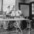 <p>Nursing students pose in a “duel” in the operating room.</p><br/><p>The photographs in this gallery are drawn from the “Bessie H. Simpson Collection” and are provided courtesy of Janet McIver, 2557 Evergreen Drive, Penticton BC V2A 7Y2, Canada <clanchowder[at]shaw.ca>  Higher resolution versions of these images may be downloaded from http://www.jphs.org/dimock-high-resolution-images/<br /><br /></p><br/>