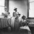 <p>Group of three nurses holding infants in nursery.</p><br/><p>The photographs in this gallery are drawn from the “Bessie H. Simpson Collection” and are provided courtesy of Janet McIver, 2557 Evergreen Drive, Penticton BC V2A 7Y2, Canada <clanchowder[at]shaw.ca>  Higher resolution versions of these images may be downloaded from http://www.jphs.org/dimock-high-resolution-images/<br /></p><br/>